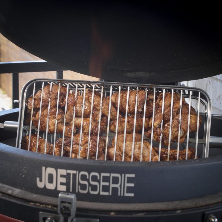 Napoleon 57013 rotisserie basket on Kamado Joe Joetisserie
